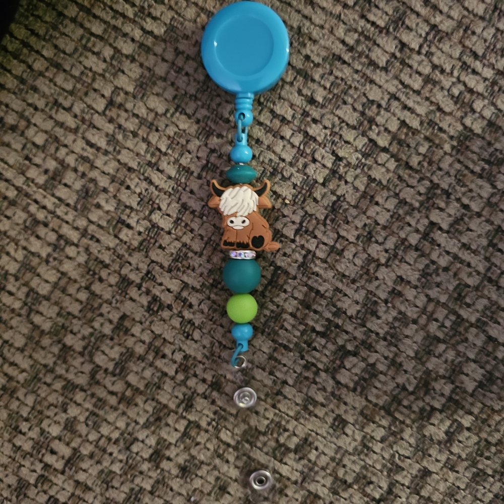 Blue and Green Beaded Key Holder